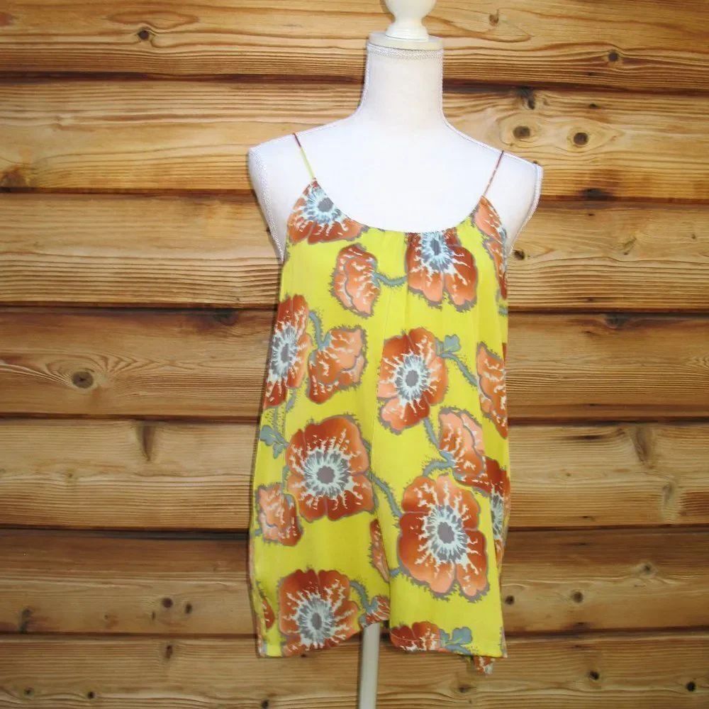 Tucker Silk Floral Tank Blouse S M